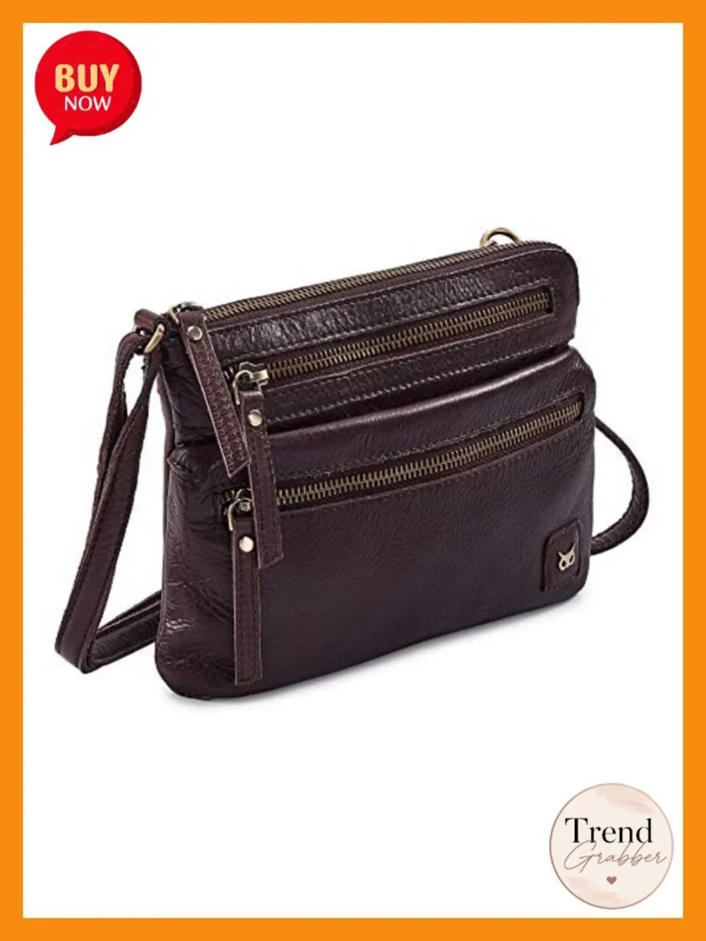 Genuine Leather Small Crossbody Bag Women Adjustable Strap Multi Pocket
